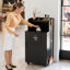 Armoire à poubelle de restaurant de 32 gallons avec trou de chute, poubelle en bois commerciale et poubelle avec plateau supérieur, porte à charnières, grande poubelle pour cafétéria, buffet, bureau à domicile, cuisine, buanderie et école