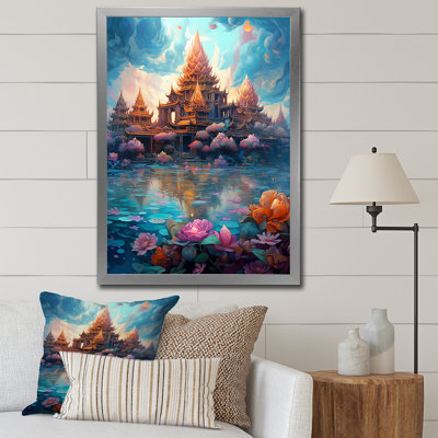 " Ancient AsianTemple Blossoming Flowers "