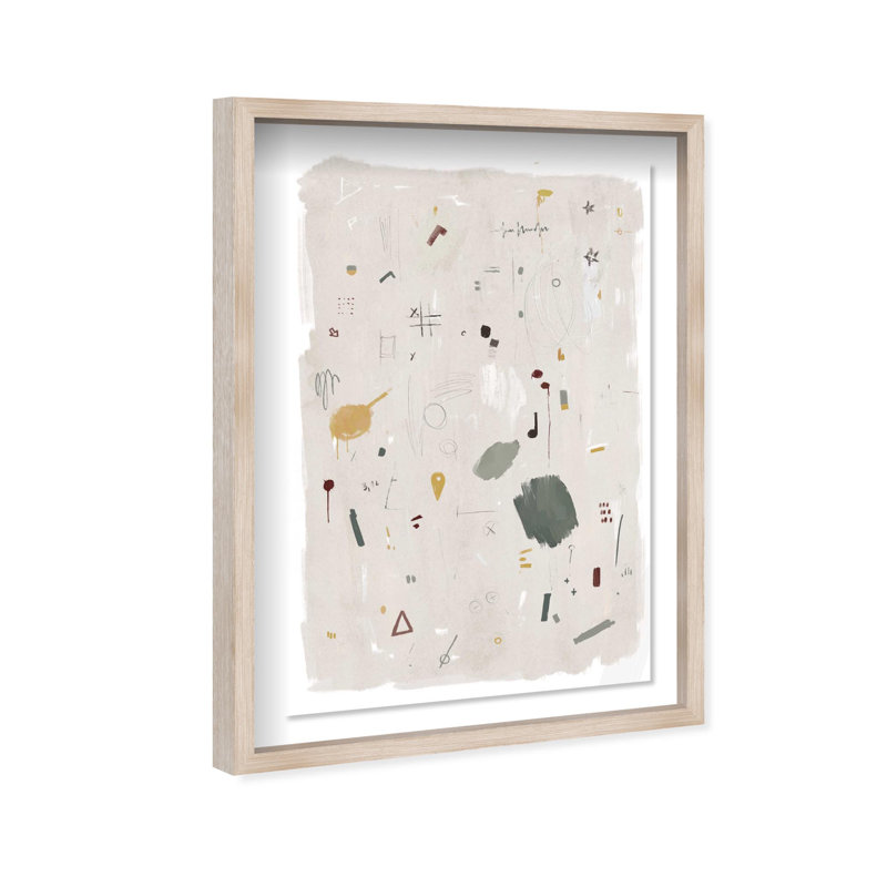 Oliver Gal Pieces of Me Abstract - Luxury Shadowbox Framed Wall Art, 56" H x 38" W, Cream