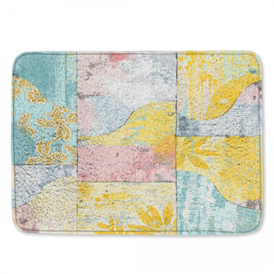 Patchwork Floral Abstract Bath Mat