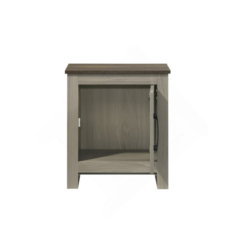 Table de bout l 16 po, table d'appoint, table de chevet avec porte d'armoire, chêne gris