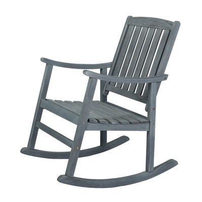 Chaise berçante en bois massif Armany Nesta