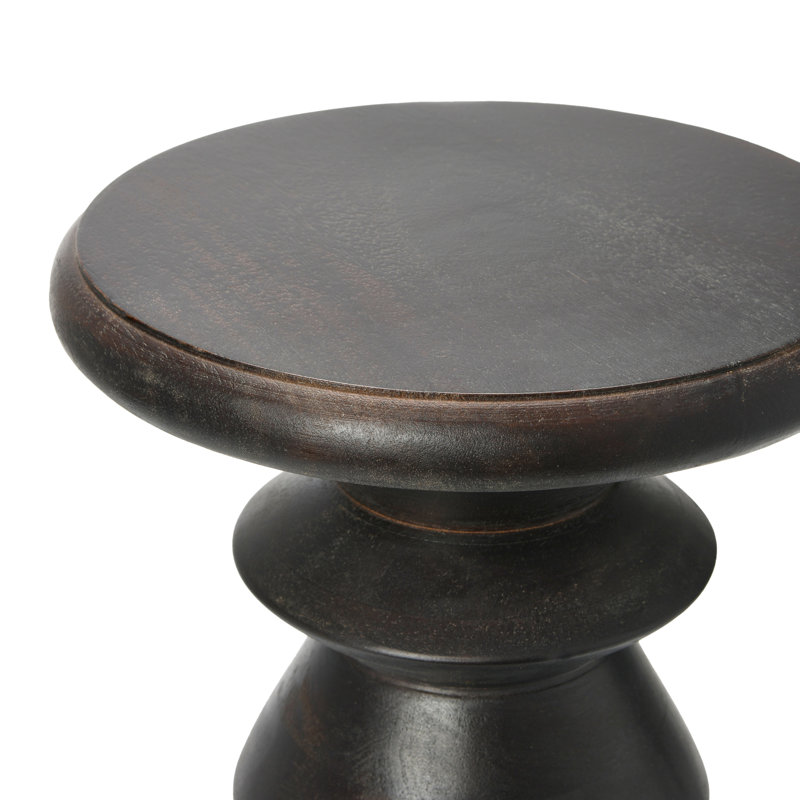 Berns Solid Wood End Table, Black