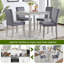 Ensemble de table de salle à manger en bois 5 pièces, ensemble de table de cuisine avec une table carrée et 4 chaises rembourrées, ensemble de table de salle à manger en bois avec décoration en cristal et ensemble de chaises