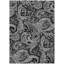 Tapis extérieur lavable à motif cachemire noir et gris 5 pi x 8 pi