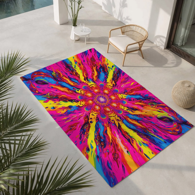 Tapis intérieur et extérieur Trance Blaze, Rectangle 1'6" x 2'6"