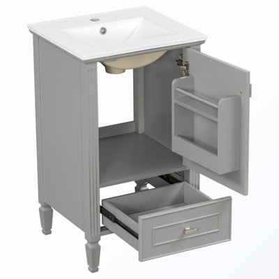 Freestanding Bathroom Vanity With Sink And Soft-Close Drawers&Doors