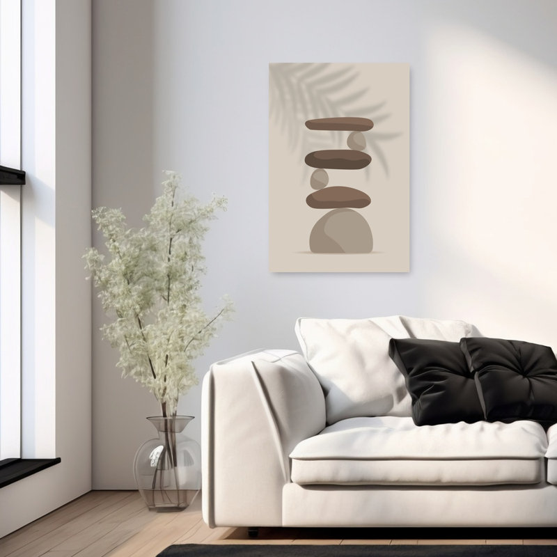 Reproduction d'art mural équilibré zen, H 36 po x l 24 po