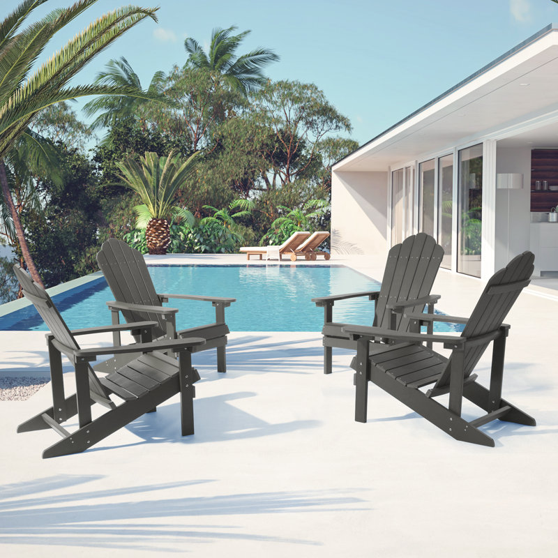 Chaise Adirondack de HiPS résistante aux intempéries, Gris anthracite