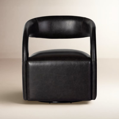 Finton Genuine Leather Swivel Armchair