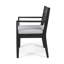 Ensemble de 2 chaises de salle à manger d'extérieur en bois d'acacia à lattes avec coussins résistants à l'eau, structure gris foncé et siège gris clair