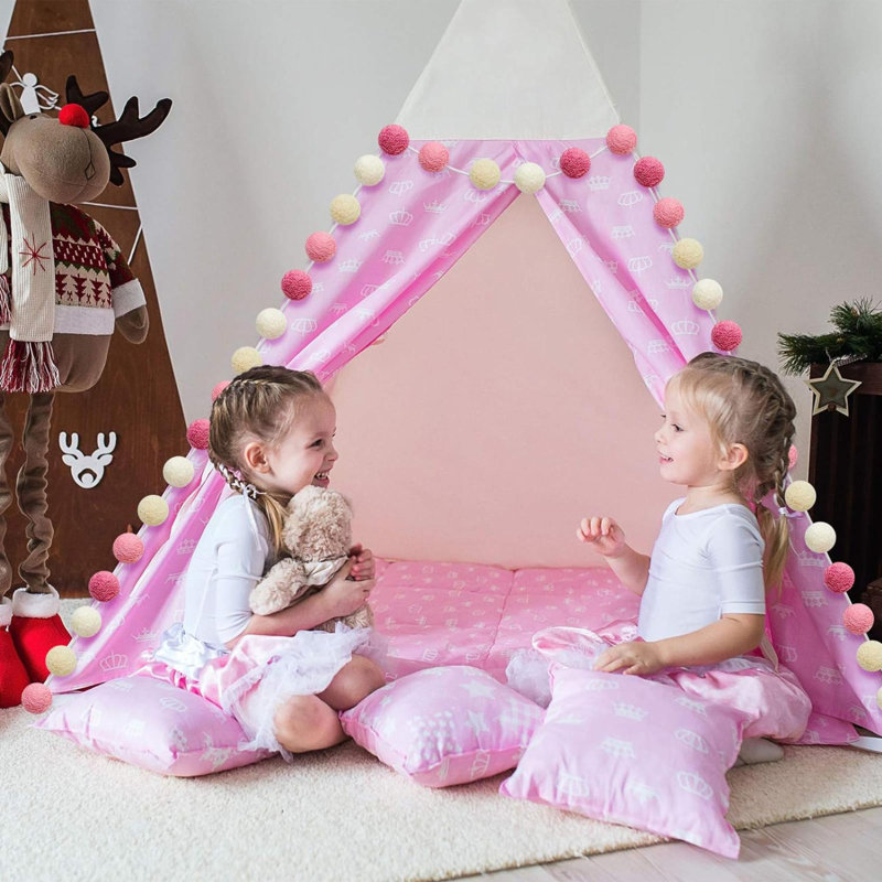 78'' in. Felt Ball Garland Garland, Pink/Beige/White