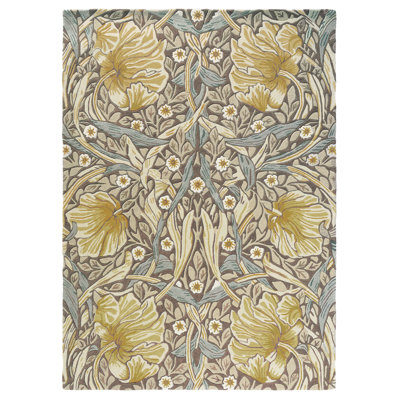 Hand Tufted Wool Floral Area Rug in Blue