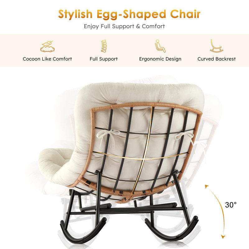 Ensemble de repose-pieds surdimensionné Papasan, Beige