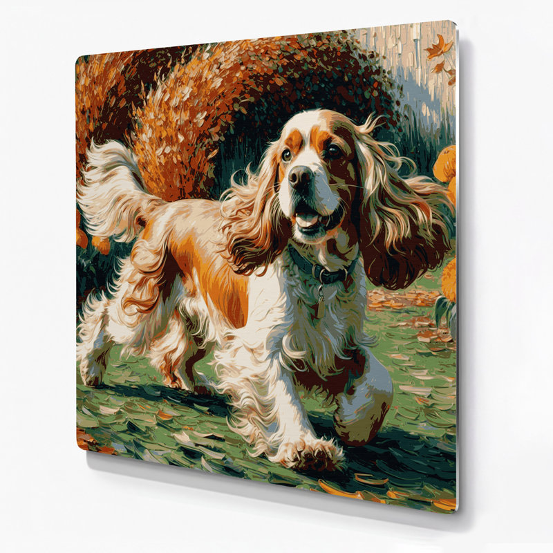 Dogs Cocker Spaniel Brown Metal Wall Art, 12" H x 12" W