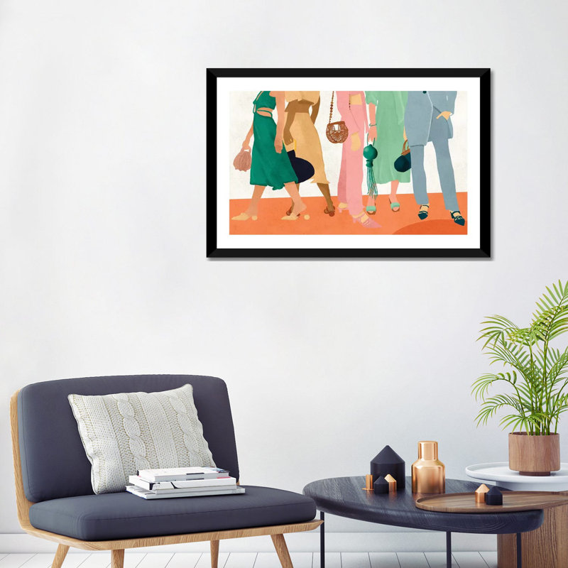 NYC Skyline by Natasha Mylius - Painting, 24" H x 32" W x 1" D, White Framed, White