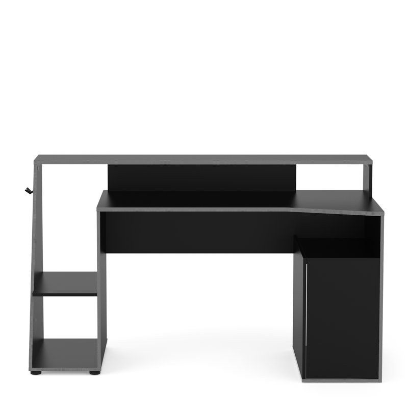 Aviela 158Cm Matt Black Rectangular Gaming Desk