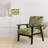 Subdued Oasis Boho Pattern - Upholstered Farmhouse Arm Chair, Green Accent Chair