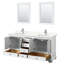Meuble-lavabo double autoportant Deborah avec plateau en quartz