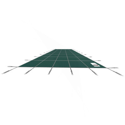 Housse de sécurité pour piscine 16 x 40 pi, housse de piscine creusée adaptée au matériau PP, housse de sécurité rectangulaire pour piscine creusée verte, housse de sécurité en filet pour piscine