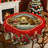 Machine-washable red Christmas Jesus design polyester tablecloth