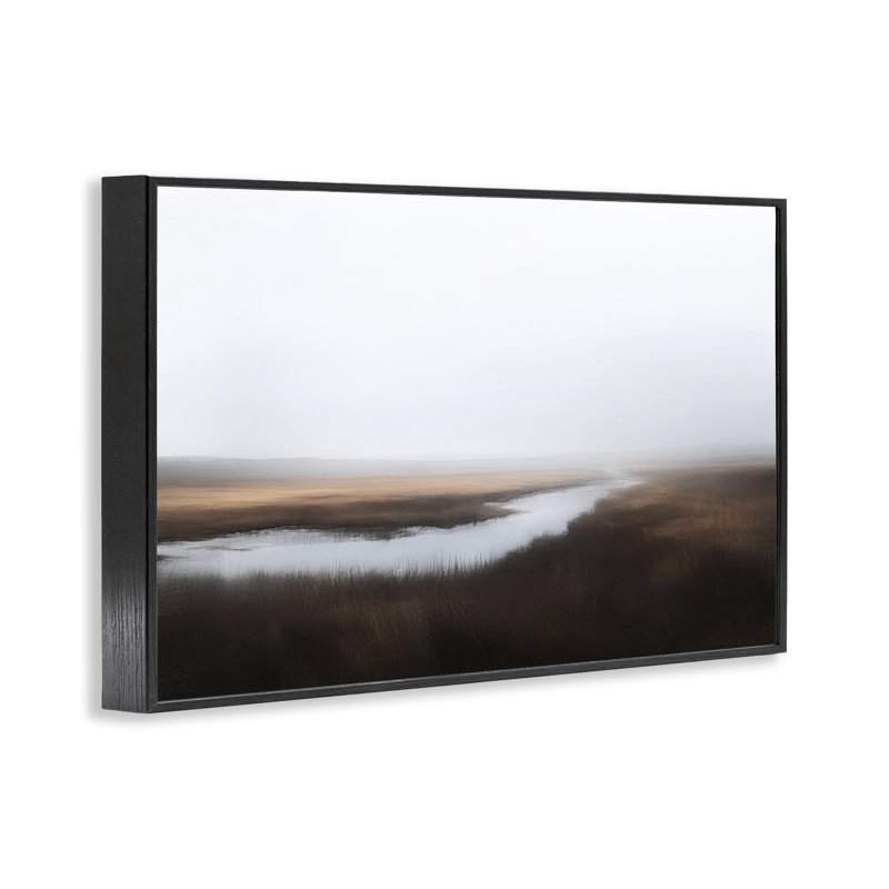 Still Lake Illusion Framed Giclee, design by Novae, 12" H x 18" W, Midnight Black Framed Giclee