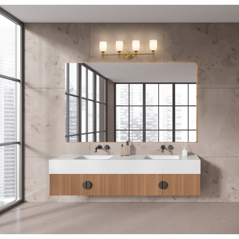 Ensemble de meuble-lavabo 4 lumières Amrutha, Or