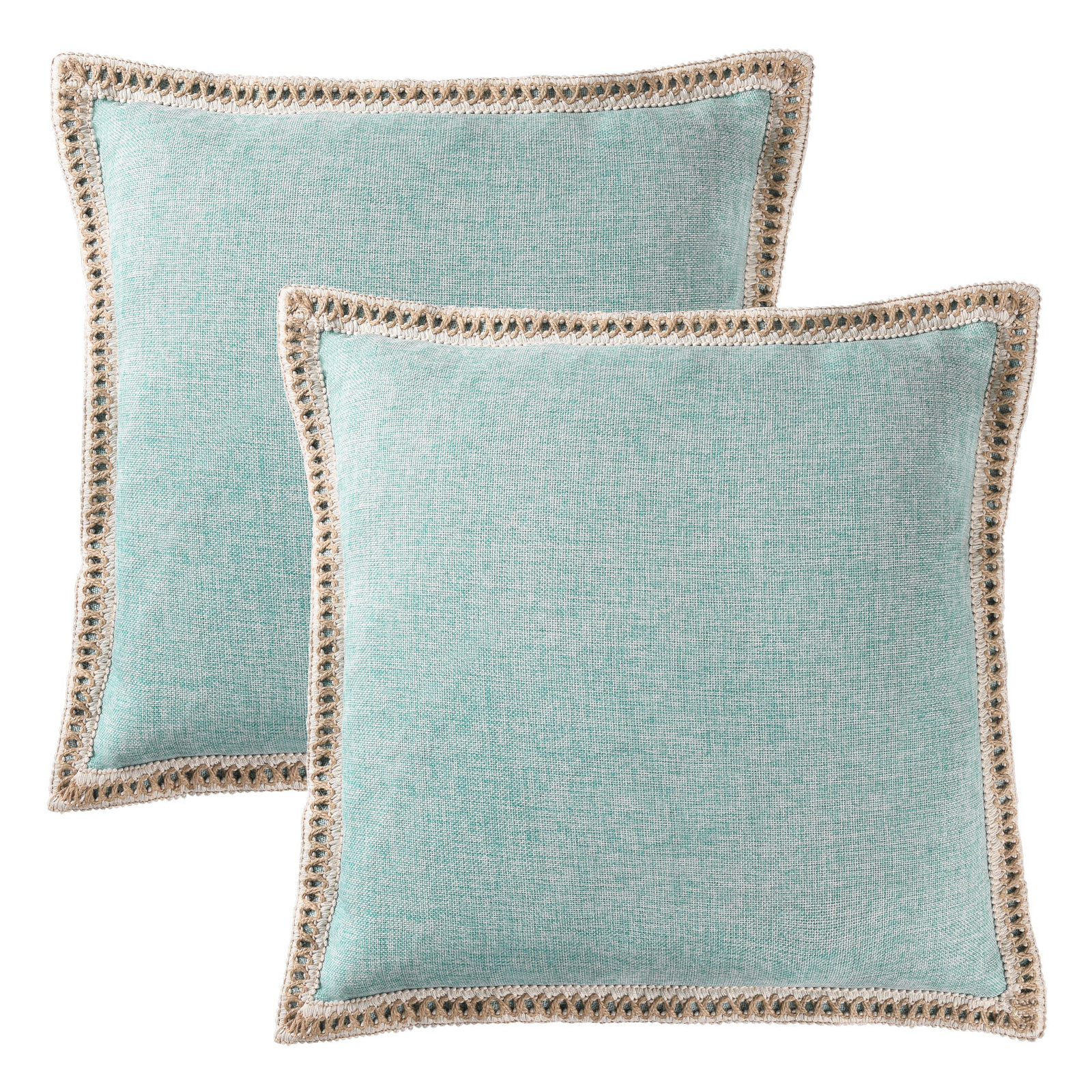 Color Pillow Cover, Aqua, Square 20"
