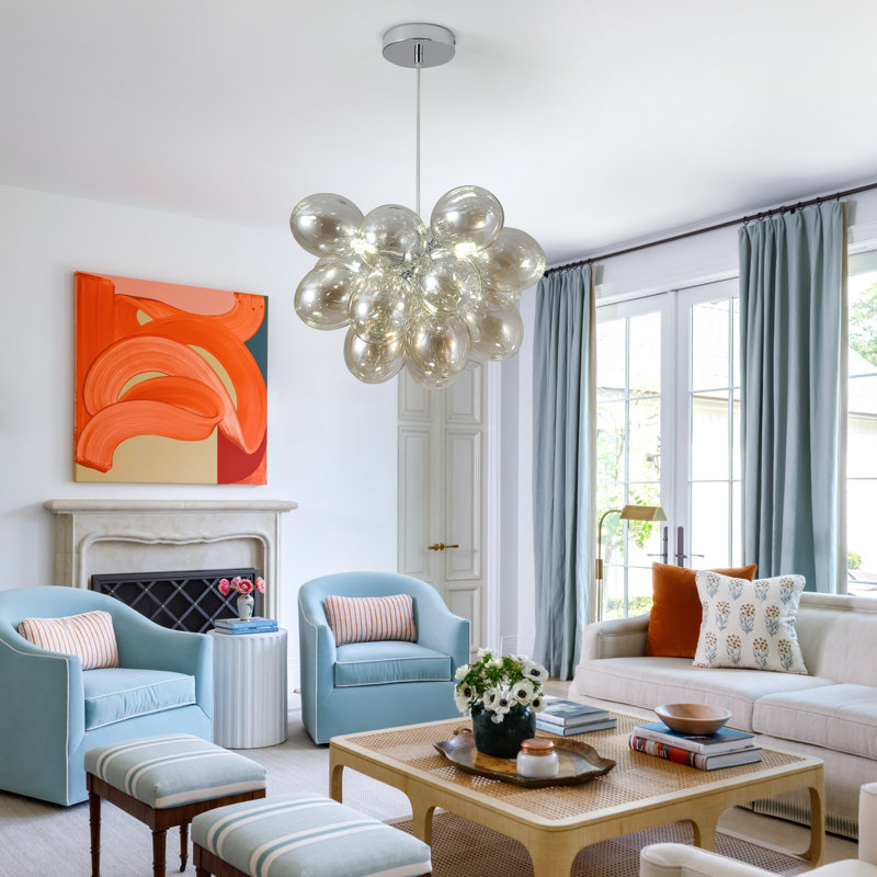 Zoec 3 - Light Dimmable Glass Globe Chandelier