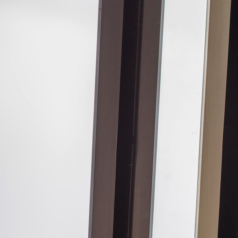 Aidric Metal Flat Wall Mirror, Black