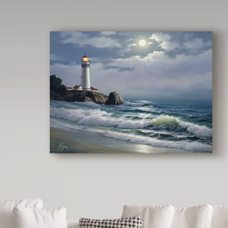 Coastal Scene 35x47 Inch Framed Canvas Wall Art