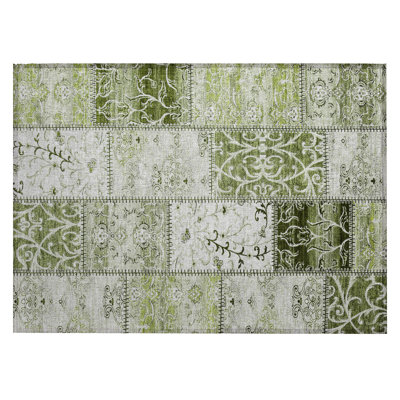 Tapis intérieur lavable antidérapant 2 pi x 3 pi vert
