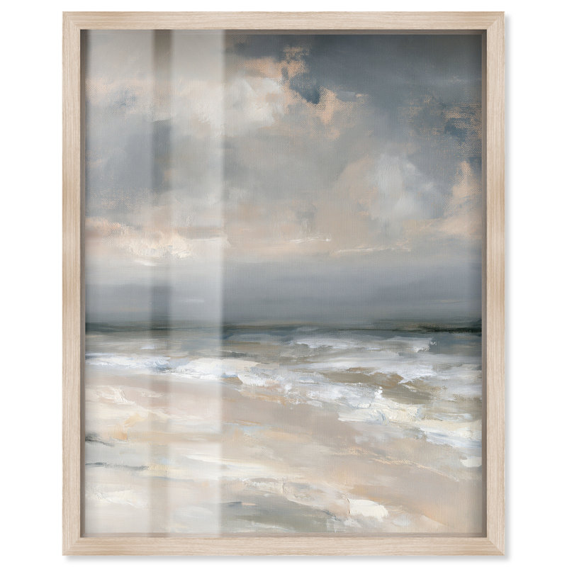 Décoration murale bord de mer Fading Coast I, H 30 po x l 24 po, Cadre en chêne naturel