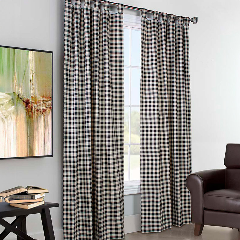Blue and White Cotton Room-Darkening Grommet Curtains