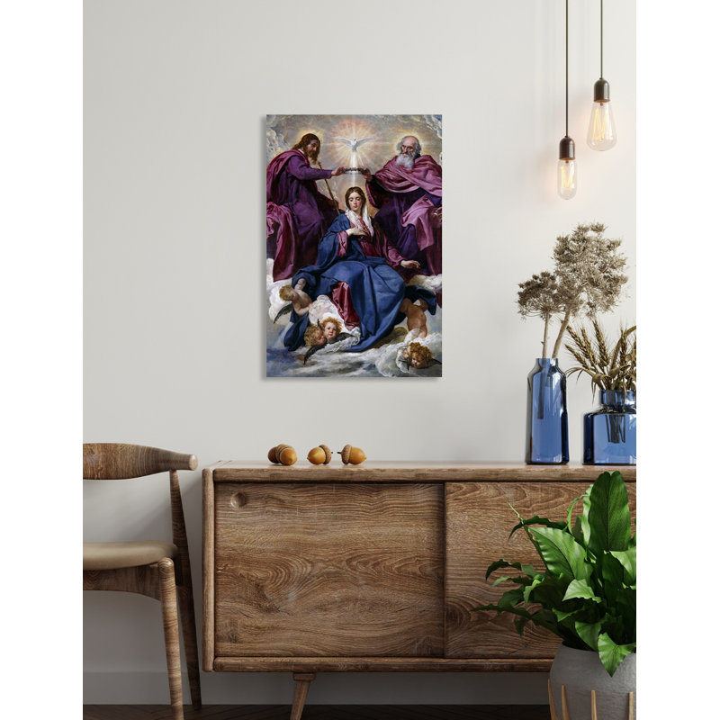 Coronation de la Vierge par Diego Velazquez, toile de coton sans acide par Giclee Prints for Home, Toile tendue