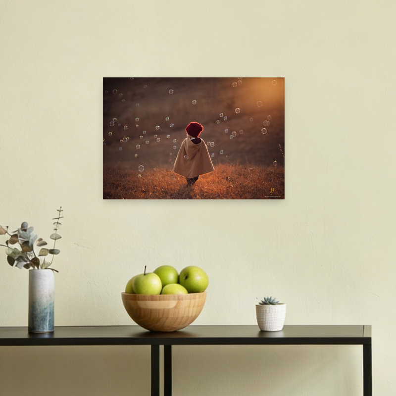 Reproduction d'art abstrait paysage d'enfant, H 12 po x l 18 po