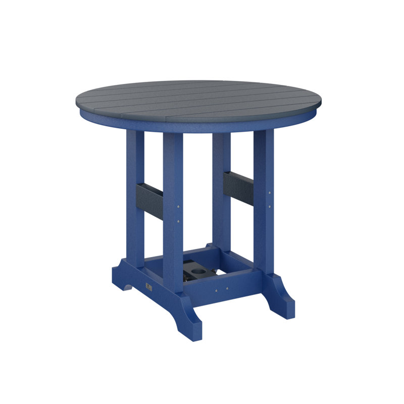 Garden Classic Outdoor Round Dining Table, Pacific Blue, Navy Blue