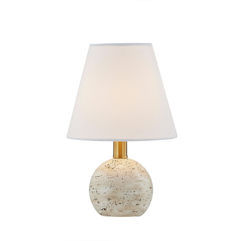 Mini lampe beige avec abat-jour en lin 10,5 po Alma