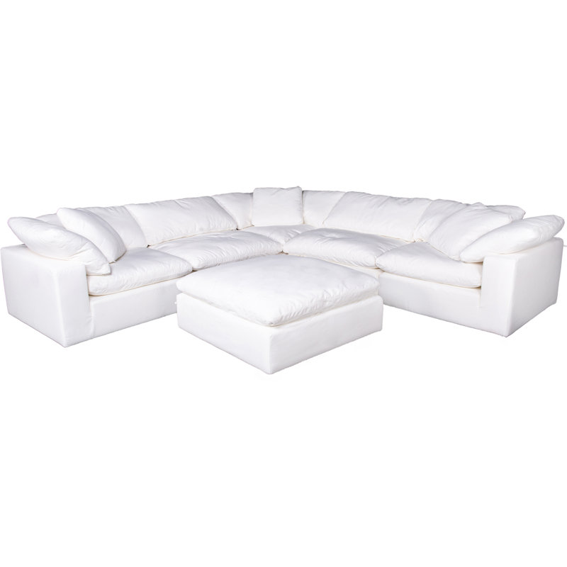 Canapé modulaire en tissu performance 6 pièces Tila, Blanc Livesmart® blanc
