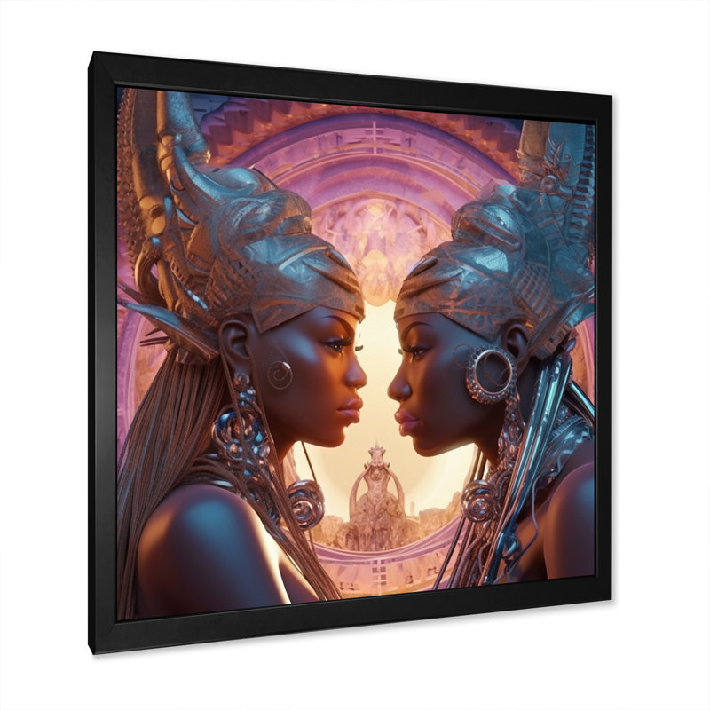 Divine Love Cosmic Lovers, Cadre simple noir, H 36 po x l 36 po x P 1,5 po