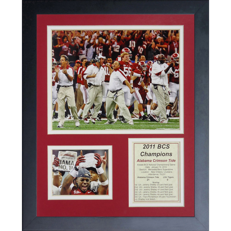 Souvenirs à cadres nationaux 2011 spécialistes Alabama Crimson Tide