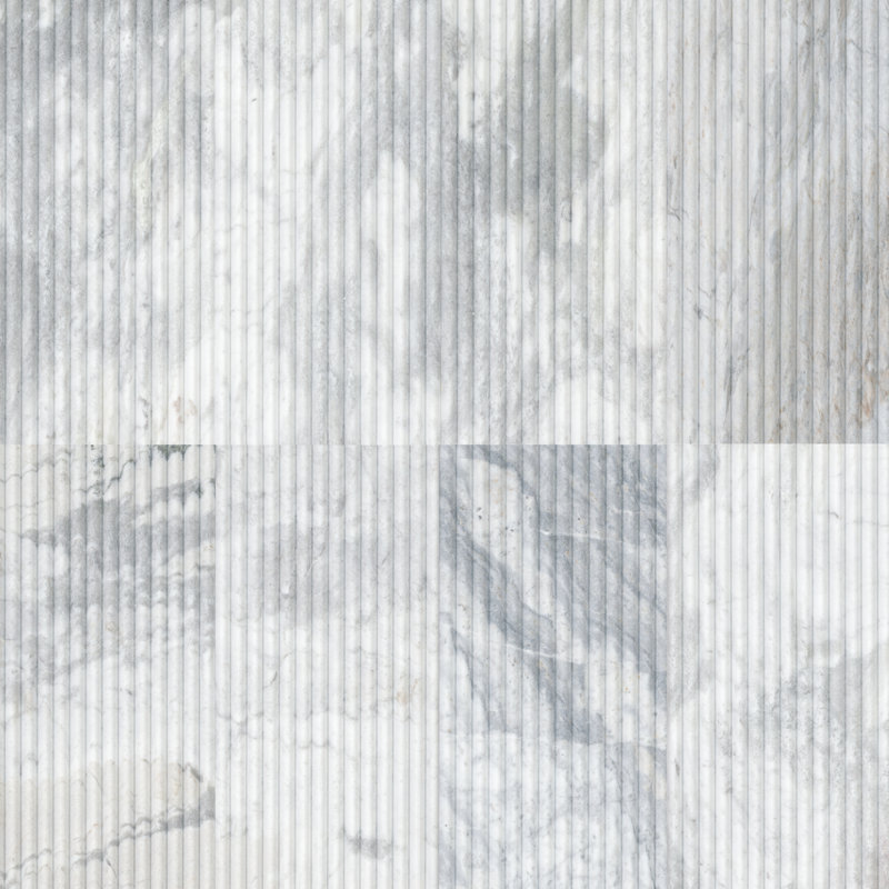 Stratos 12 in. x 24 in. Convex Fluted Honed Marble Wall Tile, Terra Bella