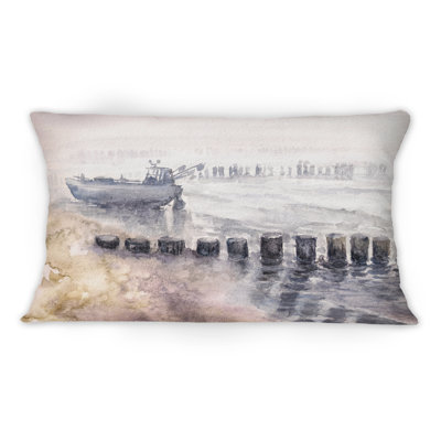 Coussin décoratif bateau de pêche dans le port - 1 nautique et côtier