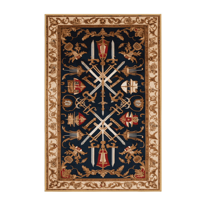 Tapis brun français lavable à la machine, Rectangle 4 pi x 6 pi