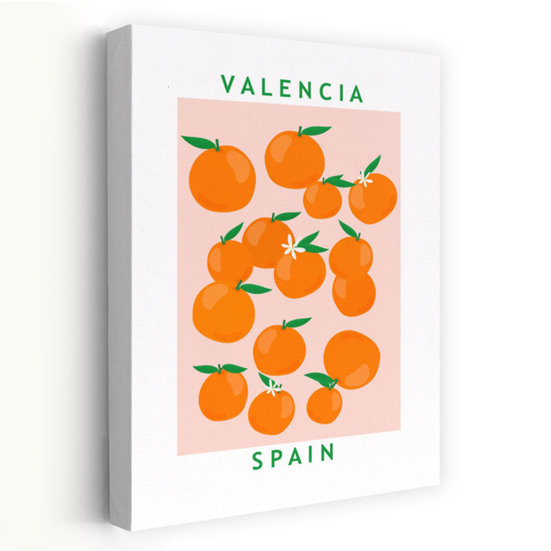 «Flower Market Oranges Vibrant Fruit Summer», art mural, 36" H x 24" W