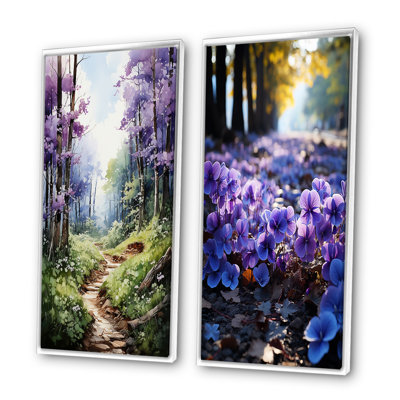 «Violets Whispering Forest», 2 pièces