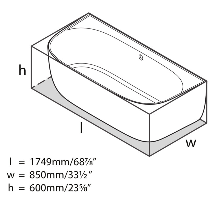 Eldon 68.88" x 33.5" Freestanding Soaking Bathtub, Standard White