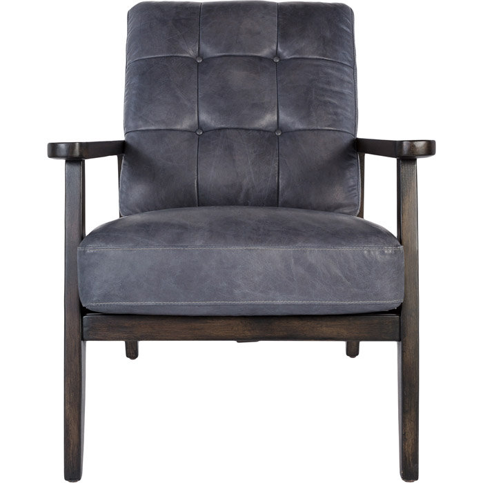 Chaise avec accoudoirs en cuir canton