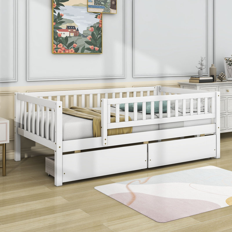 Lit de jour en bois Fairbury, Simple, Blanc
