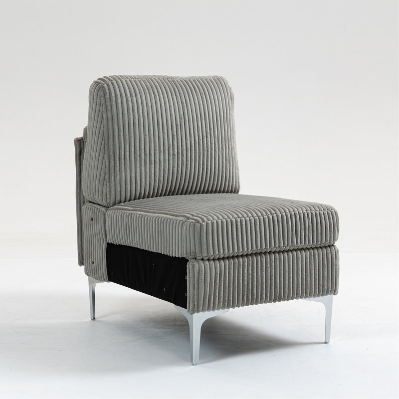 Fauteuil d'appoint sans accoudoirs pour l'intérieur, Gris